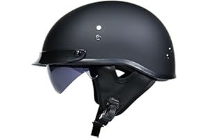 BDTOT Casque Bol Moto Homologué ECE Vintage Mobylette ​Demi Jet Casque de Moto à Face Ouverte avec Dégagement Rapide de Lunettes Cour Cruiser Dapté à La Conduite en Extérieur