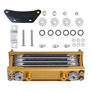 Motorcycle Oil Radiator, Fast Heat Dissipation Oil Cooling Kit 12x1.25 Thread Durable Metal Larger Oil Volume for 125cc 250cc Dirt Pit Bike ATV