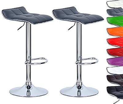 WOLTU 2 Tabourets de bar avec siège bien rembourré, tabourets en cuir synthétique,Gris BH28gr-2