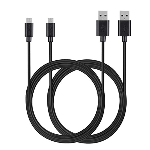 MaGeek [Pack DE 2] 3.0m Cables Micro USB Sincroniza y Carga para Samsung, HTC, Sony, Motorola, LG, Google, Nokia etc.(Negro)