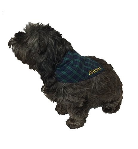 Spoilt-Rotten-Blue-Tartan-Dog-Bandana