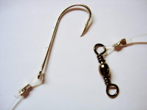 Conger Eel Trace, 150lbs Mono Size 6/0 Bait Holder Hook + Connector. 30 inches. Pack of 2