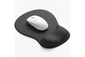 Giecy Tappetino Mouse con Poggiapolsi Gel,Ergonomico Mouse Pad con Base Antiscivolo per Casa e Ufficio (Nero Unito)