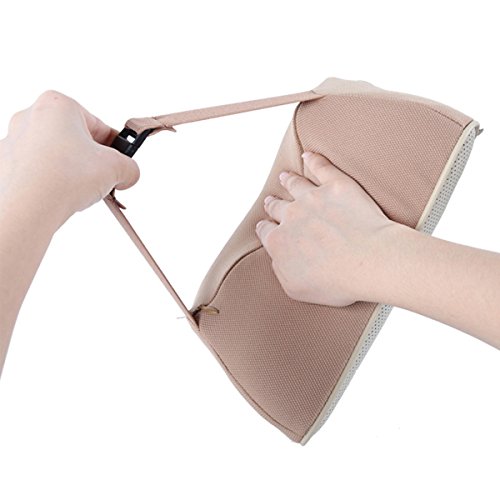 Koyoso Nackenkissen Auto Kopfstütze Halsstutze Kissen Gedachtnis Schaum Echtes Leder Ergonomisches Nackenstützen – Schwarz - 5