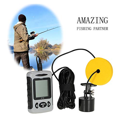 Preisvergleich Produktbild ILYO Fischfinder, 100 Meter Unterwasserfischerei Angelausrüstung LED-Hintergrundbeleuchtung Angelausrüstung 45 ° HD Unterwasser-Fischfinder im Freienfischereianlage