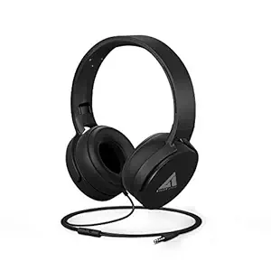 Boult Audio Bass Buds Q2 Over-Ear Wired Lightweight Stereo Headphones, Deep Bass & in-Built Mic, Headset with Comfortable Ear Cushions, Long Cord (Black)