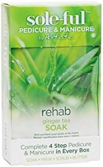 Artistic Soleful - Rehab Ginger Tea Soak 4 pack includes 1 x Soak, 1 x Mask, 1 x Scrub and 1 x Butter, Manicure and Pedicure