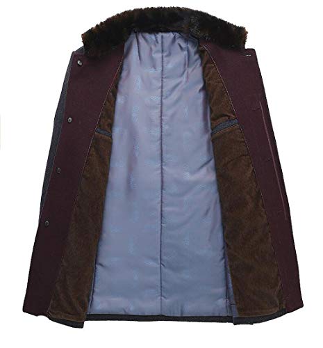 PFSYR Herren Wolljacke, Winter warme Wollmantel, Stehkragen Mode sehr schönes Geschenk (Farbe : Brown, größe : S)