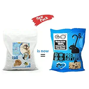 GIGO? Wooden Cat Litter - Pine Wood pellets Flushable Eco-Friendly & Biodegradable Litter 6 Litre New Pack(3 Kg, Pack of 1)