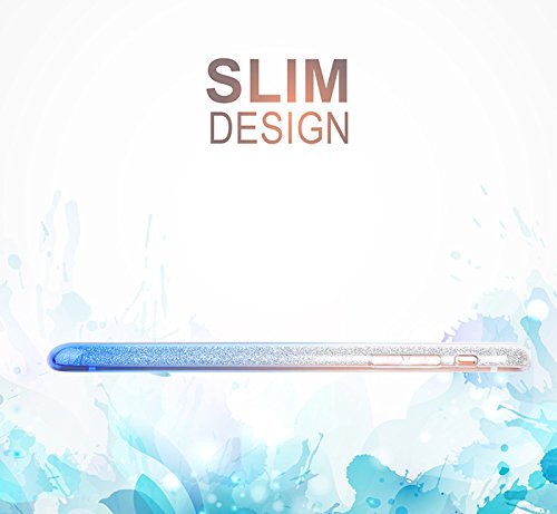 iPhone 8   iPhone 7 Funda  ZUSLAB Lujo Elegante Glitter y Brillante Brillo Carcasa de 3 capas h  brido  Ultra fino  Cubierta flexible suave del gel de TPU con estilo del dise  o para la muchacha de la mujer para Apple iPhone 8   iPhone 7  Rosy   Gradual Oro Rosa 