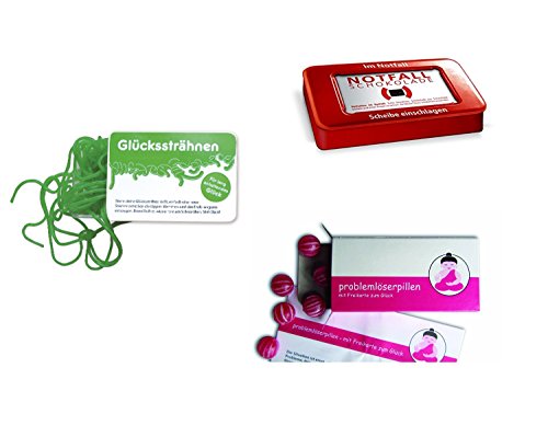 Preisvergleich Produktbild Liebeskummerpillen Prüfungs-Set (Notfallschokolade, Glückssträhnen, Problemlöserpillen)