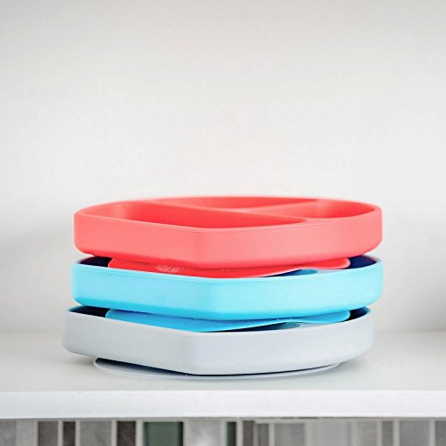 Bumkins Silikon Teller mit Saugnapf und Unterteilung – rutschfest und bruchsicher | Kinderteller, Babyteller, Kindergeschirr, aufgeteilter Teller mit Fächern | Ideal für Beikosteinführung, Baby Led Weaning - 9