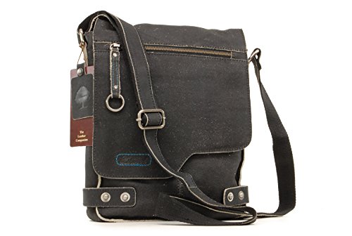 ASHWOOD - Camden 8352 - Bolso Bandolera - Apto para Llevar Kindle y iPad - Cuero - Negro