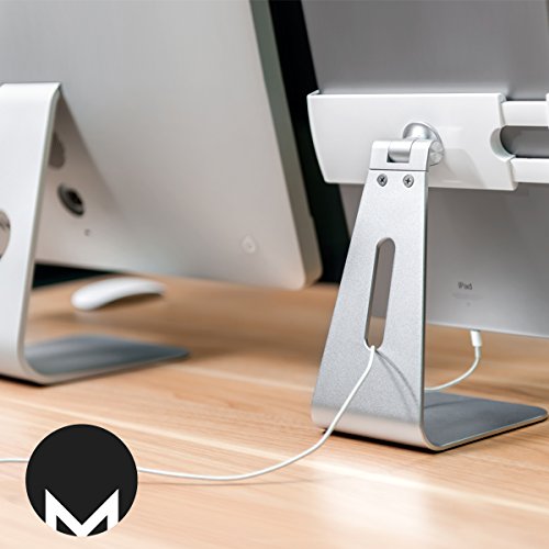 CONMDEX iPad Pro Ständer Aluminium für iPad Pro 9,7 Zoll iPad Pro 12,9 Zoll, Surface Pro 4, Samsung Galaxy Tab und andere Tablets, um 360 ° drehbar, silberfarben - 3