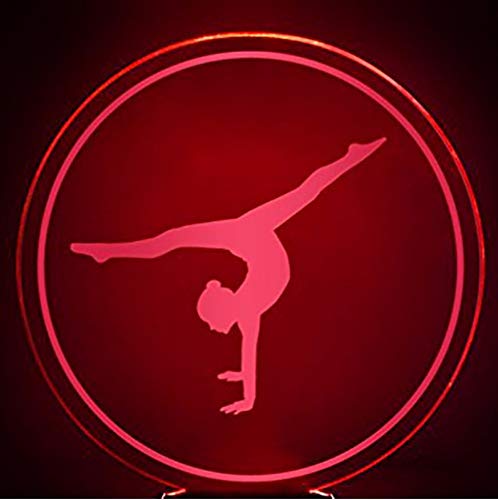 3D Night Lights,Remote Control 3D Led 7 Colors Nightlights USB Table Lamp Gymnastics Movement Modelling Bedroom Sleep Lighting Fixture Decor Gymnast Fans Gifts