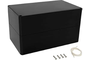 LeMotech Scatola di distribuzione in plastica ABS IP65 impermeabile scatola elettrica universale custodia nera dimensioni esterne 200 x 120 x 113 mm (1 pezzo)