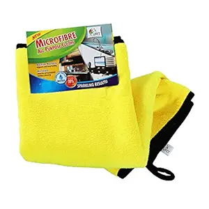 VRT Microfiber Car Cleaning, Detailing & Polishing Cloth 800 GSM, 80x50cm (Yellow) Pack of 2