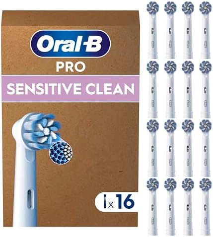 Oral-B Testina Di Ricambio PRO Sensitive Clean Bianca, Confezione Adatta Alla Buca Delle Lettere Da 16 Testine