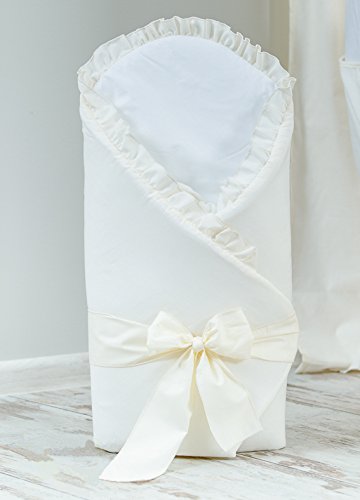 Baby Infant Swaddle Wrap / Newborn Swaddling Blanket / Duvet - PLAIN YELLOW CREAM
