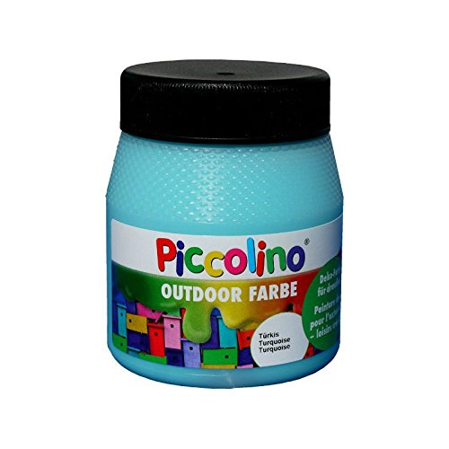 PICCOLINO Outdoor Dekorationsfarbe Türkis 250ml - umweltfreundliche Deko Farbe für den Außenbereich