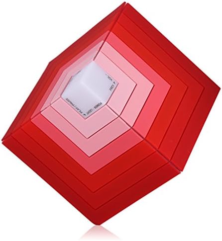 Bluetooth Speaker - Cube Light up Flashing Wireless Stereo Speaker with 5W High Bass, 600MAH Battery, TF , AUX - SUBWOOFER, MIC - ANOC - Cube Speaker (Red)