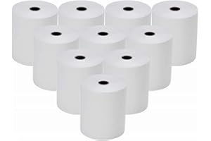 FUNGLAM 10x Thermorollen 57mm x 12mm x 26m Bonrollen Thermopapier Additionsrollen, Ersatz-Papierrollen, Kassenrollen