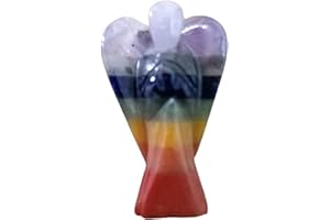 P&R:UK 7Chakra Bonded 2"inch Pocket Guardian Angel Healing Crystals & Healing Stones | Lucky Angel Wings Ornament Home Decoration Gifts (7Chakra Bonded)