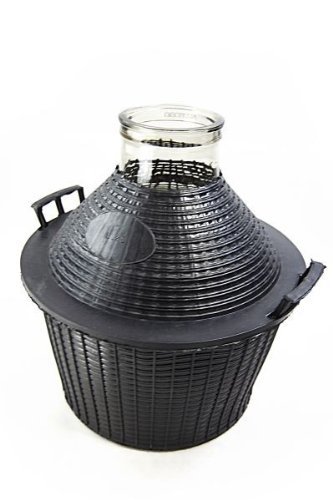 Bonbonne en verre 10 L , col large avec corbeille