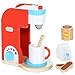 Produktbild LCP Kids Kaffeemaschine 8 teiliges Kinder Spielzeug Set aus Holz mit vielen Funktionen Spielzeugküche Zubehör