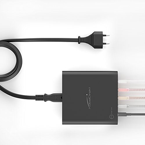 KabelDirekt 5V 8A 40W f  nffach USB Ladeger  t mit IDD Technologie  Intelligente Ger  teerkennung  - volle Kompatibilit  t zu Apple  Samsung  iOS  And