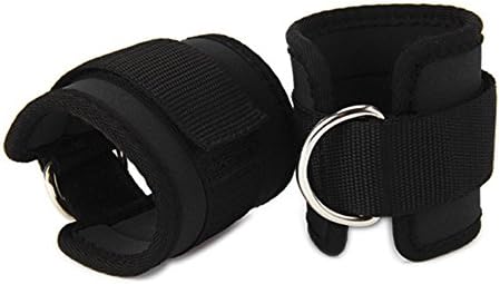 Ankle Straps - Adjustable Padded Ankle Cuff Straps for Cable Machine Workouts Thighs Legs Glutes Butt Exercises Fitness Training Equipment Accessories For Men &amp; Women - 1 Pair (Black)