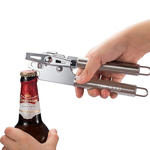 Deckelöffner, Ubegood Rostfreier Edelstahl Konservenöffner/ Multifunktions Dosenöffner Deckelöffner Büchsenöffner (Silber) - 3