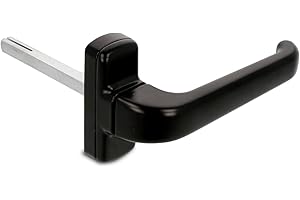 Amig - Maniglia per porta con rosetta | Modello Epsilon | Alluminio -| 132 x 70 mm | Quadrato 8 mm | Colore: Nero