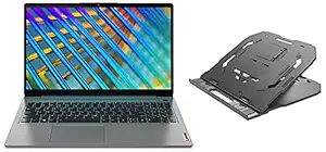 Lenovo IdeaPad Slim 3 2021 11th Gen Intel i5 15.6 FHD Thin & Light Laptop (8GB/512GB SSD/Win10/MS/Backlit Keyboard/2 Year Warranty/Arctic Grey/1.65Kg), 82H801CWIN + Lenovo 2-in-1 Laptop Stand