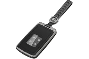 Yamlten Autoschlüssel Hülle für Renault Kadjar Captur koleos Clio Zoe Megane (IV/4) Dacia Duster,4 Tasten Metall Renault Schlüsselhülle -Schwarz