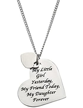 Hacool 925 Sterling Silber hoch poliert Herzform Halskette beste Familie Geschenke