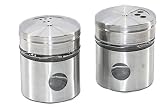 Diseño elegante y atemporal RMB® 2 Unidades de Especias Salero - Salero y pimentero de pimientos Chili etc. de Acero Inoxidable y Cristal