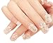24 PCs Wedding Crystal Style Makeup Set DIY 3D Design False Nails, White