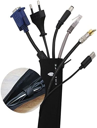 COZILIFE Cable management Sleeve - Cable management for Desk,TV and Home media entertainment center, 6 Pieces, 300cm Total Length
