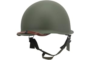 Aifordge Replica casco M3 dell'esercito degli Stati Uniti della seconda guerra mondiale con cinturino per mento/tela pittura fai da te (verde)