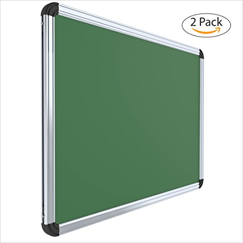 Pragati Systems® Prima Regular Steel (Magnetic) Green Chalk Board for Classroom, School & Teaching with Heavy-Duty Aluminium Frame | Durable & Dustless Magnetic Board | Large Size 3x4 Feet (Pack of 2)