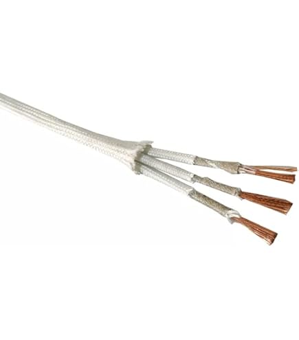 Câble Haute Température 5M 1mm² 500°C Fibre De Verre Cuivre Blanc