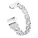 Produktbild Fcostume Luxus Legierung Kristall-Uhrenarmband Trageschlaufe Für Fitbit Charge 3 (Silber)