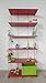 Produktbild Balton Metallregal mit 6 Holzböden rot 176x79x34 cm (HxBxT)