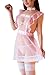 Price comparison product image Mflying Women's Sexy Girl Cosplay Maid Lingerie Apron Set (Pink)