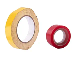 Prime Double Sided Hair Patch Tape Hair Wig Tape and Hair Toupee Tape For Men and Women (Combo Of Big Yellow And Small Red Tape) Pack Of 1