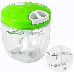Little ants Presse-ail,Coupe Oignon/Coupe ail,Mini Hachoir Manuel, Hachoir Viande 5 Lames 900 ML, Mini mixeur Coupe legumes Multifonctions de Terre, Egg-Beater,Vanille,Aliments pour Bébés