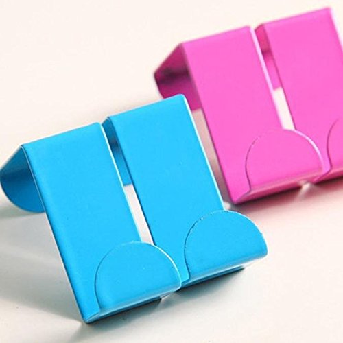 Clode® 2 teilige Edelstahl Türhaken Kleiderhaken Badezimmerhaken(Hot Pink) - 3