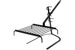 QEM Grille 10 Barres Longue Queue pour cheminée ou Barbecue + Support