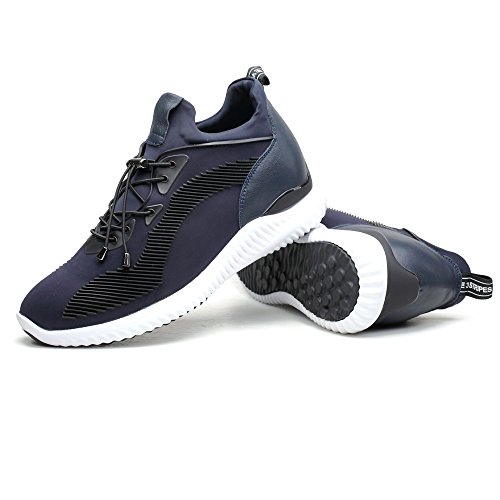 CHAMARIPA-Aufzugs-Turnschuhe Sport-beiläufige leichte Schuhe mit versteckter anhebender Ferse für Mann Schwarzes Blau Grau -7cm Taller-H71C62V012D - 5